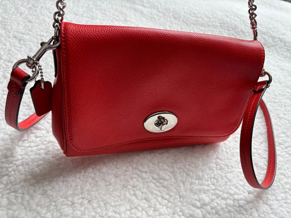 Coach Cardinal Red Mini Ruby Crossbody Bag w/ Chain Strap - photo 4