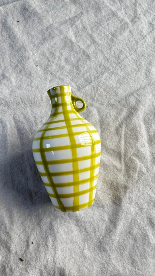 Anthropologie Handpainted Lime Milos mini Vase | Minimalist Deco - photo 2