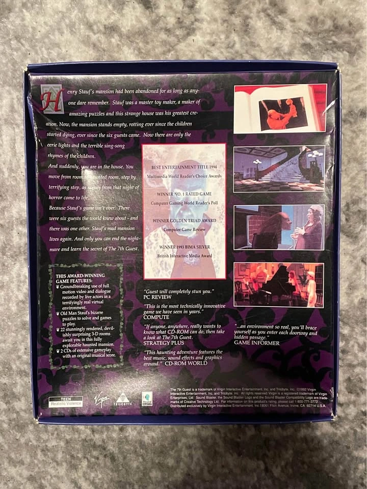 Vintage The 7th Guest mystery CD-ROM Game 1993 - photo 2