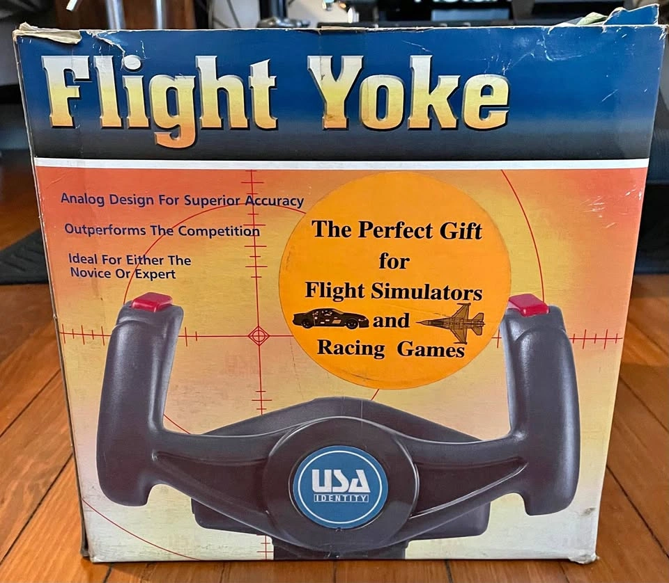 Vintage Virtual Pilot Pro Yoke Flight Simulator PC Controller 19