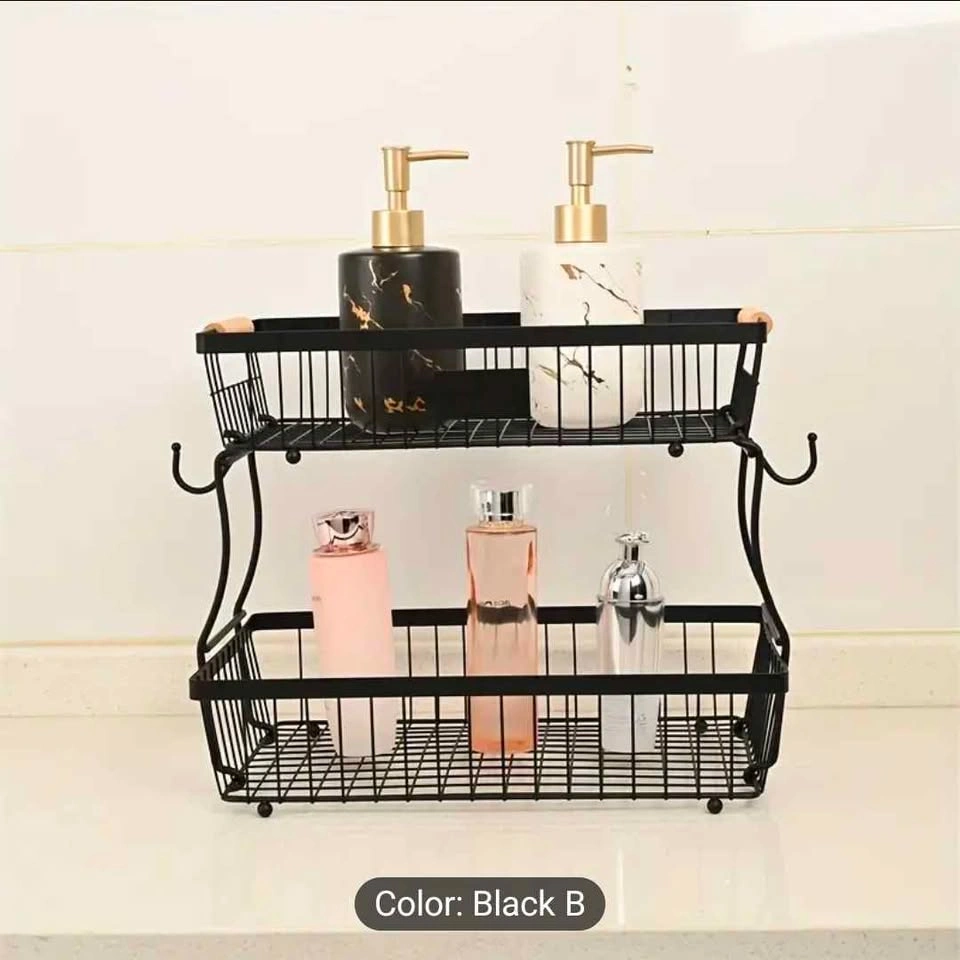2-Tier Metal Fruit Basket w/ Banana Hooks - photo 5