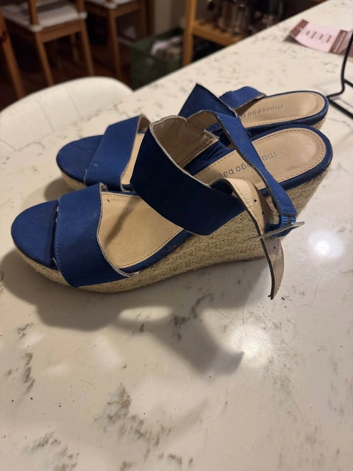 Blue Wedge Sandals (7.5) - photo 2