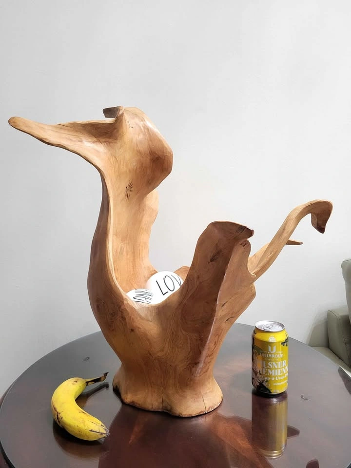 Large Organic Root Carving Sculpture Bowl - Burlwood - photo 2