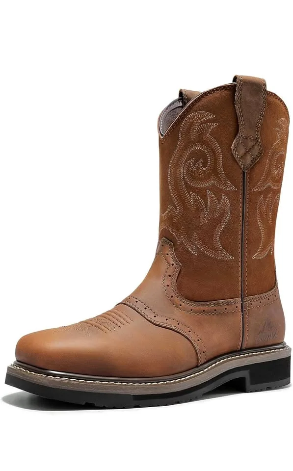 NORTIV 8 Western Cowboy Steel Toe Boots for Men Size 12 thumbnail