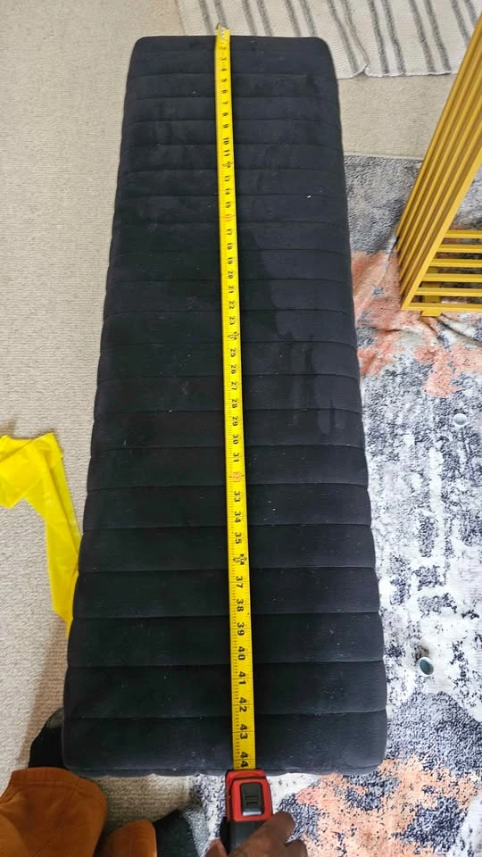 Modern Black Velvet Bench with Gold Legs – 44” - photo 3