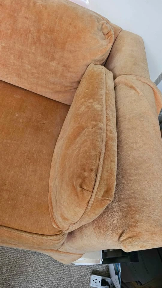 Vintage Amber Microfiber Sofa – 82” – Moving Sale - photo 5