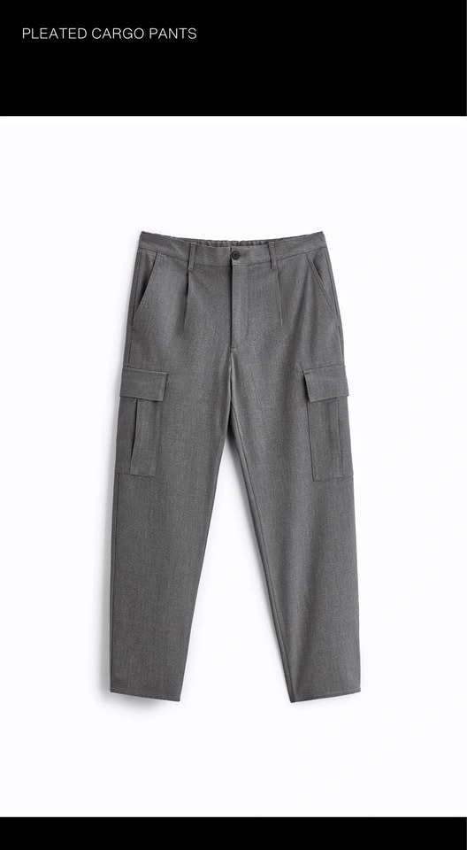 Zara Men's Pleated Cargo Pants