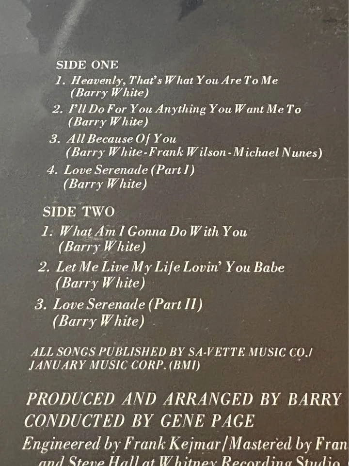 1975 Barry White "Just Another Way To Say I Love You" Vinyl - photo 4