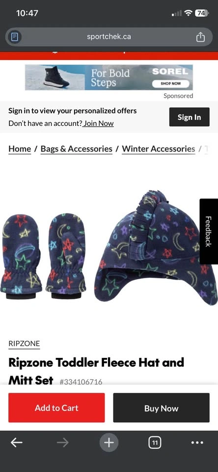 Ripzone Toddler Fleece Hat and Mitt Set - photo 4