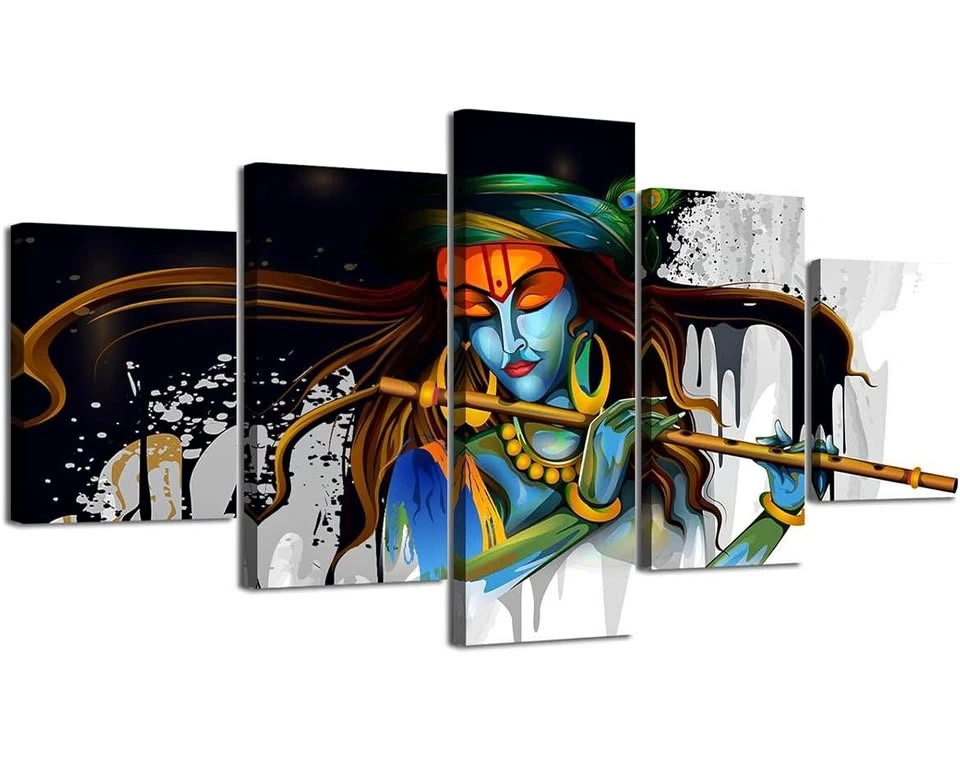 Hindu God Krishna Wall Decor Canvas Painting