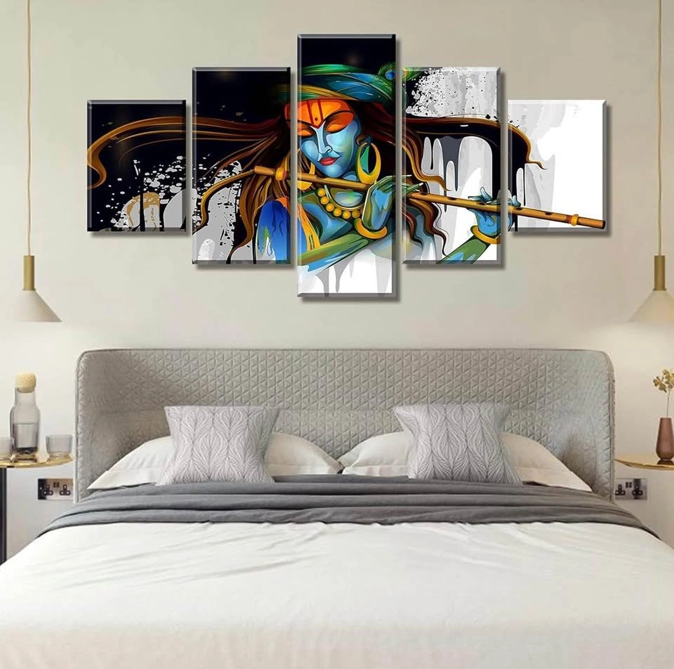 Hindu God Krishna Wall Decor Canvas Painting - photo 3