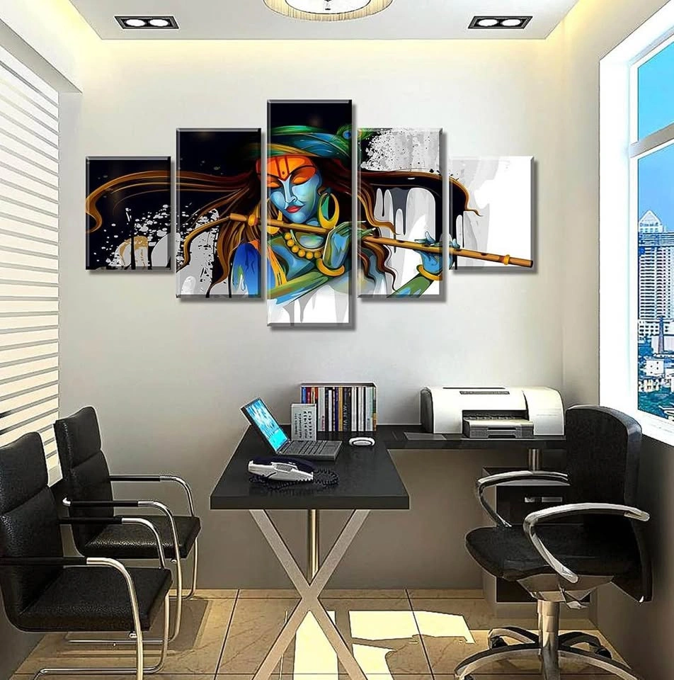 Hindu God Krishna Wall Decor Canvas Painting - photo 4