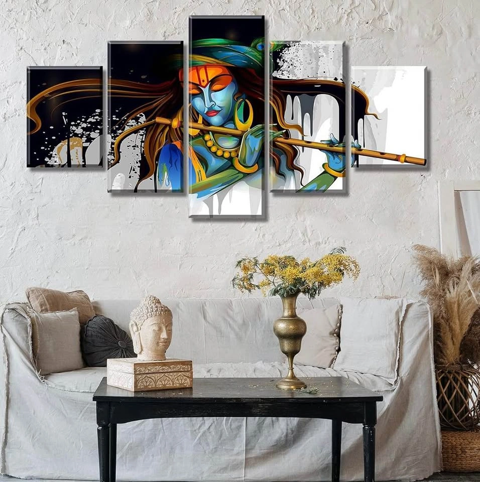 Hindu God Krishna Wall Decor Canvas Painting - photo 5