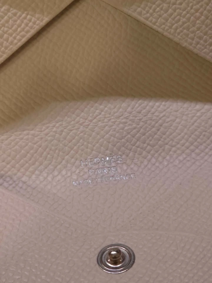 Hermès Calvi Duo Card Holder — Nata / Palladium Hardware - photo 5