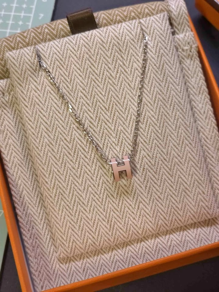 Hermès Pink Mini Pop H Necklace