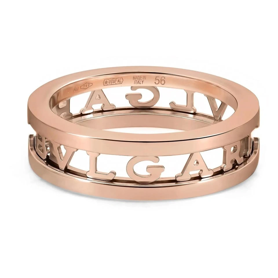 Bvlgari B.Zero1 Openwork Logo Spiral Ring 18K Rose Gold SZ 56 US - photo 4