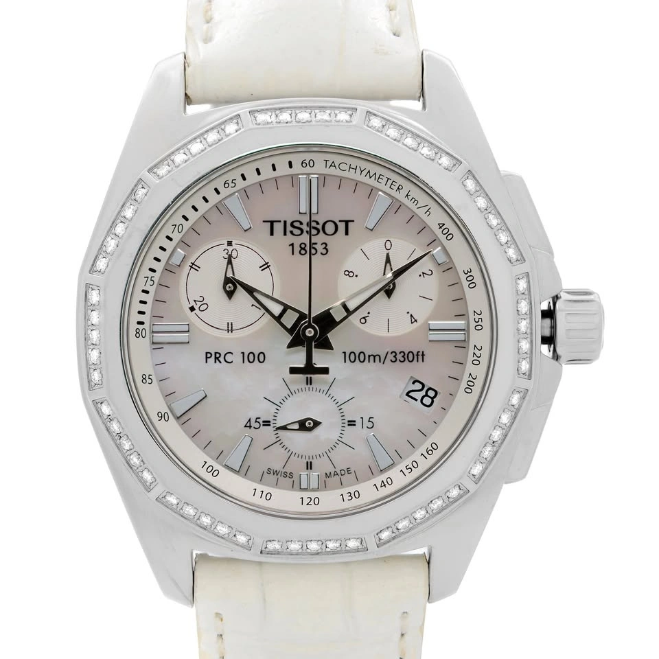 Tissot PRC 100 Diamond Bezel MOP Dial Quartz Ladies Watch T22.1.