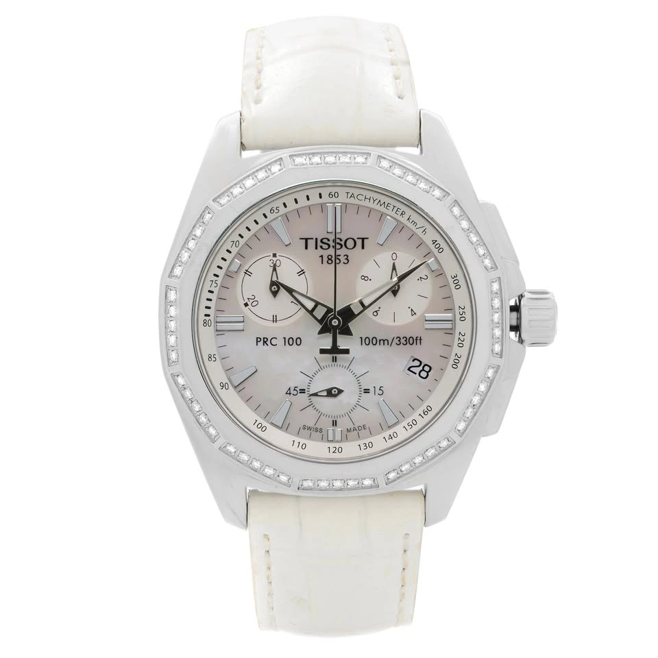 Tissot PRC 100 Diamond Bezel MOP Dial Quartz Ladies Watch T22.1. - photo 2