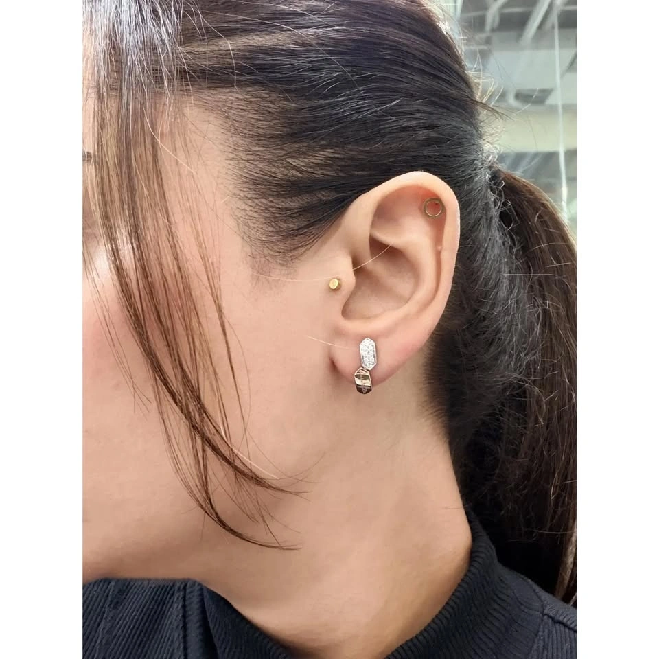 Salvini Diamond Stud Earrings 18K White & Rose Gold 0.20Ctw - photo 4