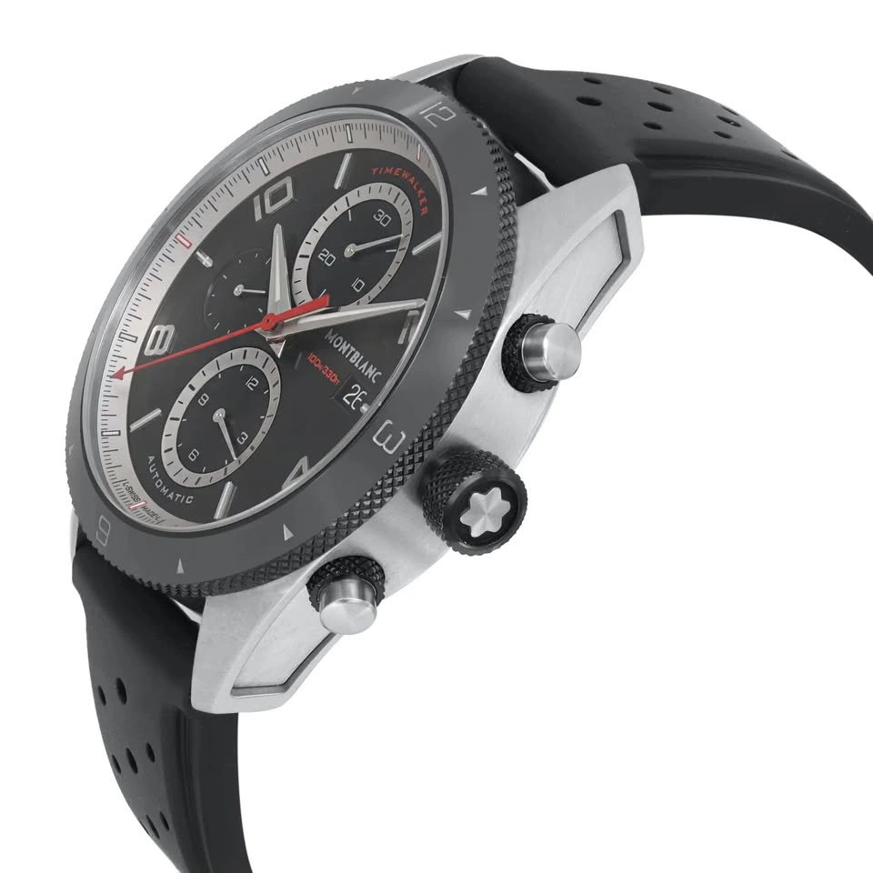 MontBlanc TimeWalker 43mm Steel Black Dial Mens Chronograph Watc - photo 4