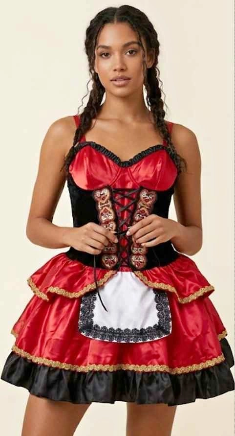 Stunning Red & Black Costume Dress - Fits like M/L (Tagged XL)