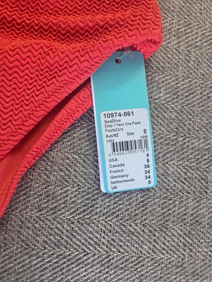 NWT Seafolly Sea Dive Deep V Neck One Piece Swimsuit - photo 3