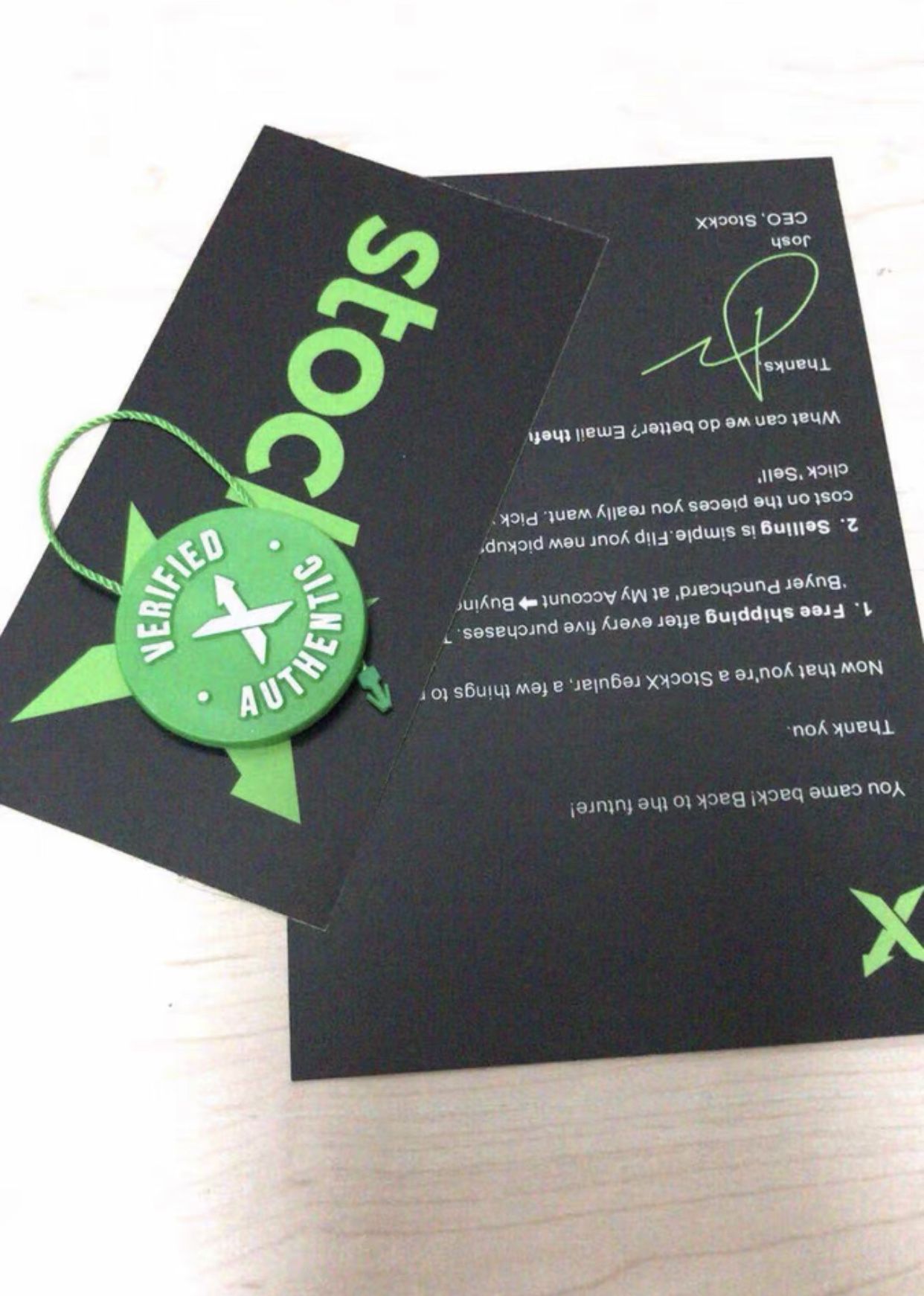 Authentic StockX Tag Sticker & Card - photo 2