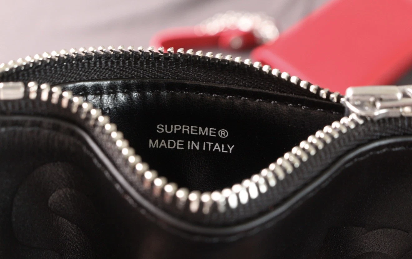 Supreme Leather Zip Card Holder Black - photo 4