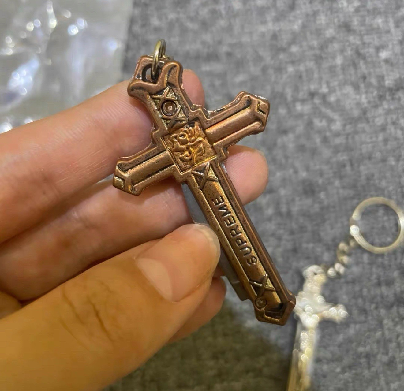Supreme Cross Keychain