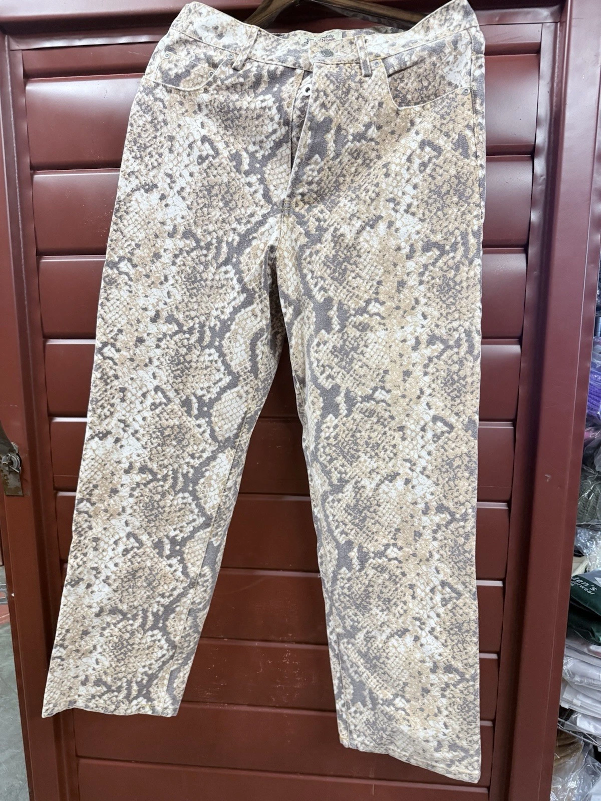 Stussy Washed Canvas Big Ol' Jeans Python Print Relaxed Fit