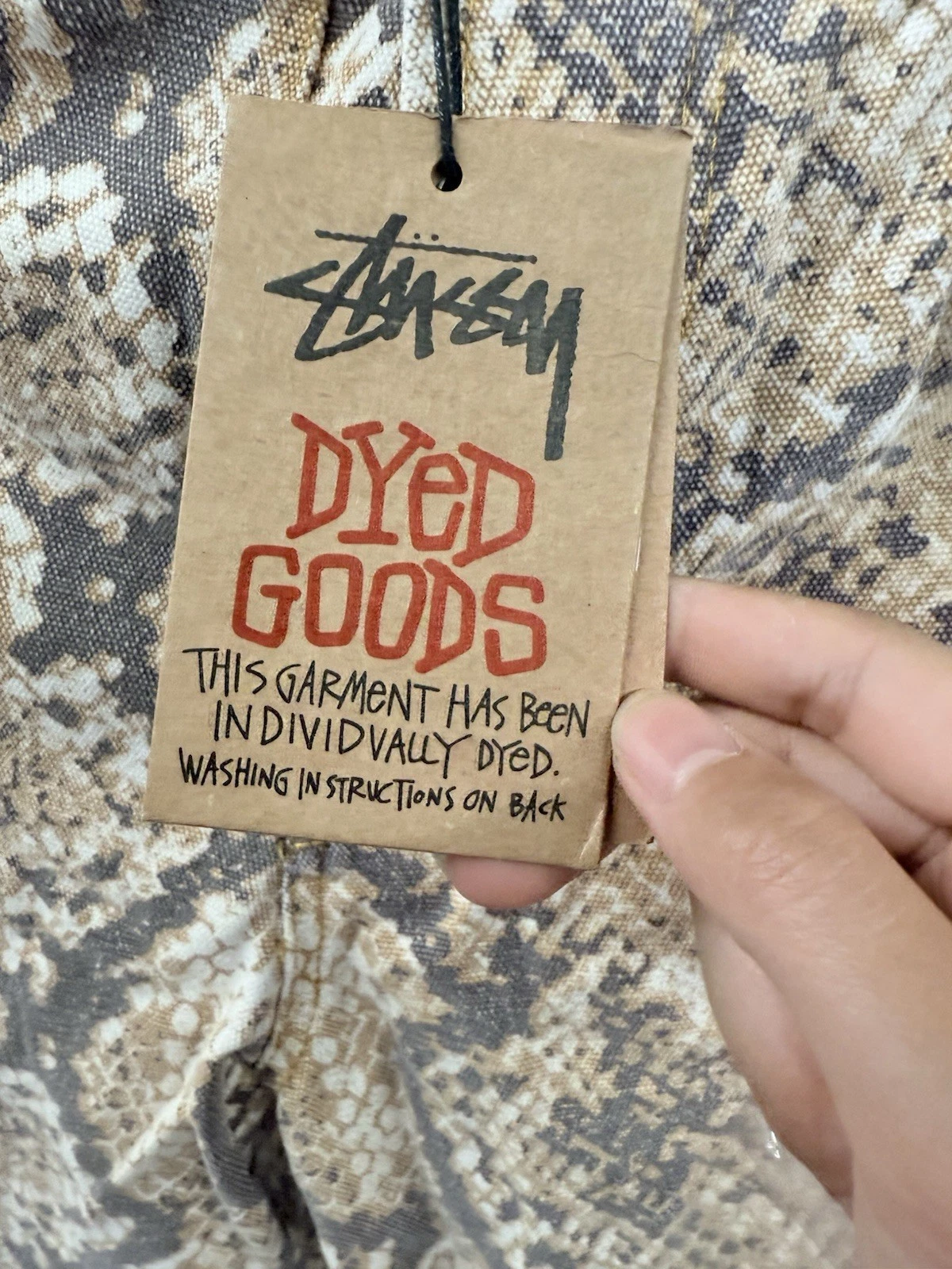 Stussy Washed Canvas Big Ol' Jeans Python Print Relaxed Fit - photo 3