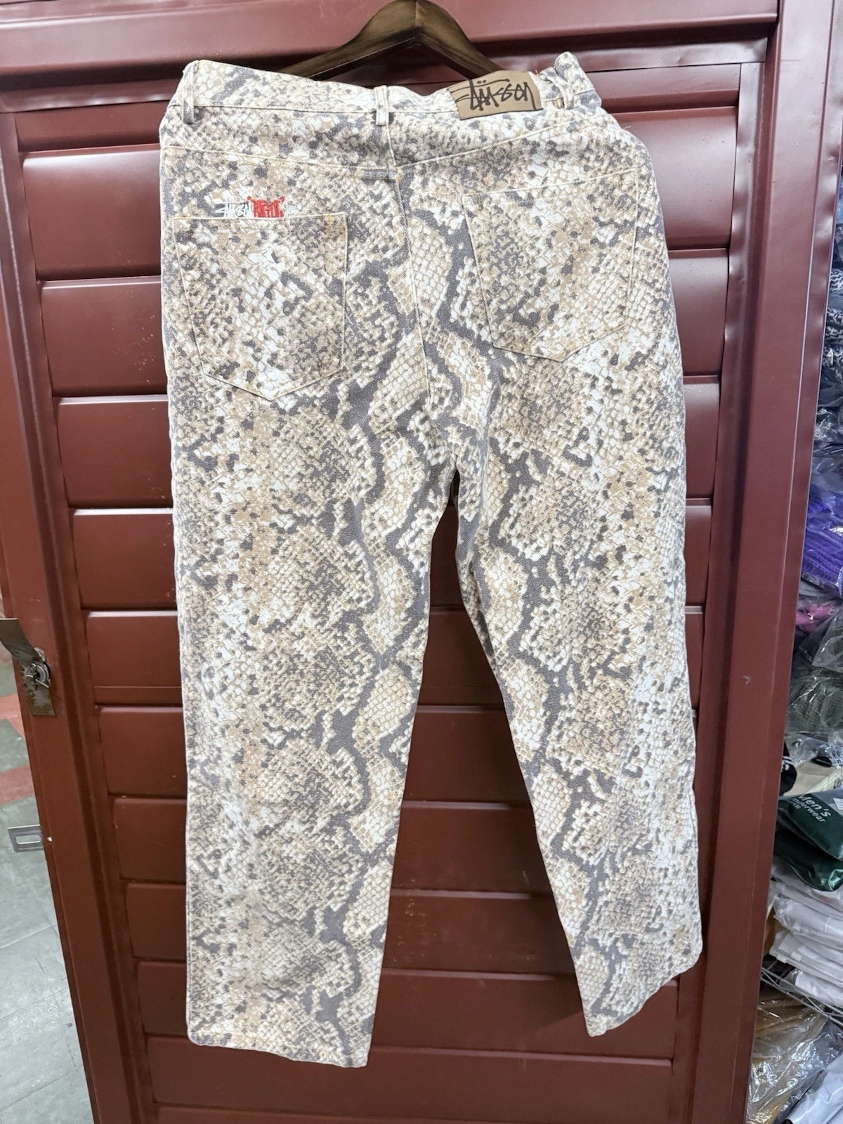 Stussy Washed Canvas Big Ol' Jeans Python Print Relaxed Fit - photo 4