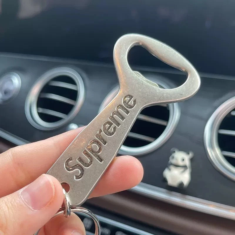 Supreme Bottle Opener Keychain Silver Metal FW24