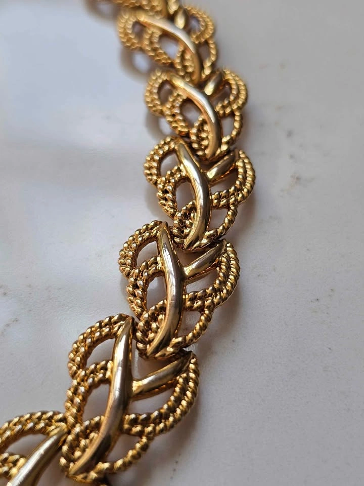 Vintage Textured Gold-Tone Link Choker (15.5") - photo 2