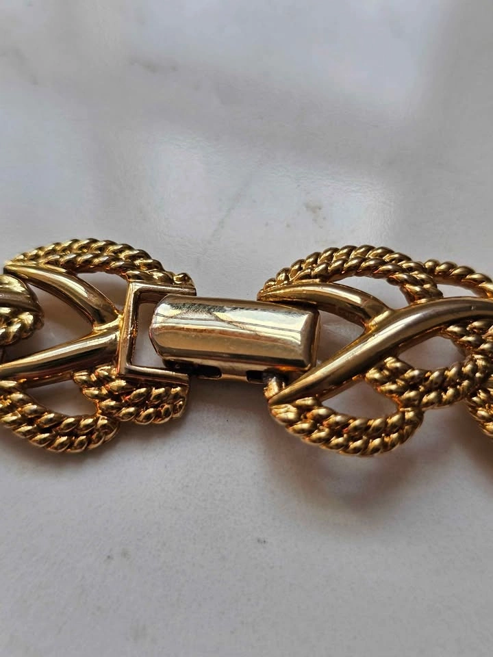 Vintage Textured Gold-Tone Link Choker (15.5") - photo 3