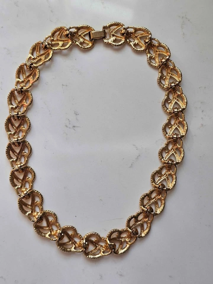Vintage Textured Gold-Tone Link Choker (15.5") - photo 4