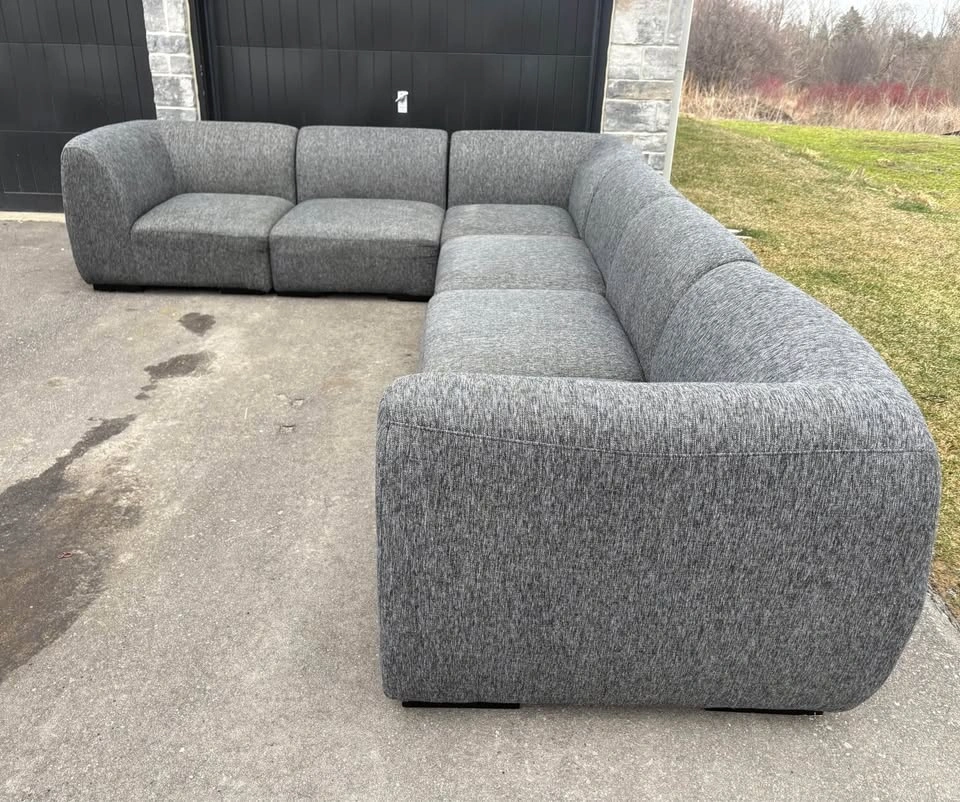 Grey 6 Piece Modular Sectional Sofa - Free Delivery - Great Cond - photo 2