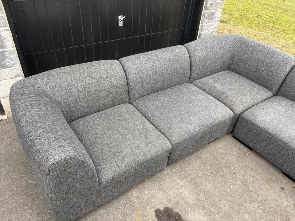 Grey 6 Piece Modular Sectional Sofa - Free Delivery - Great Cond - photo 4