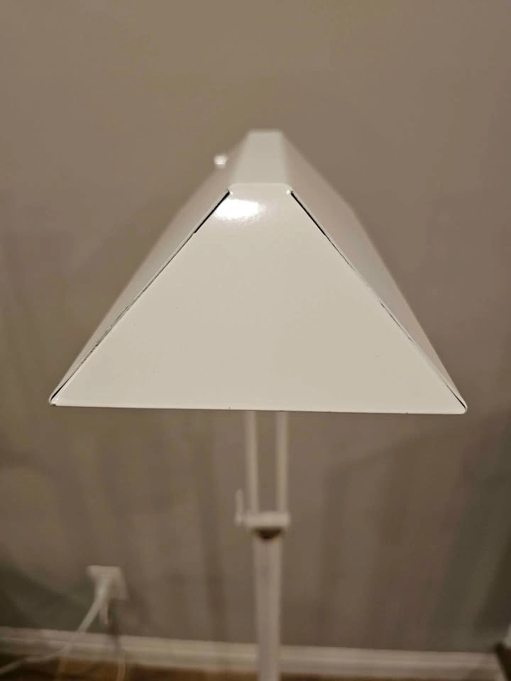 Vintage 90s White & Brass Swing Arm Floor Lamp - photo 5