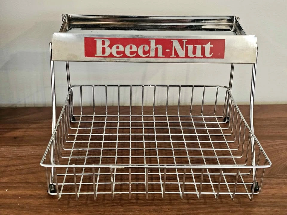 Rare Vintage Beech-Nut Metal Advertising Rack - 2 Tier