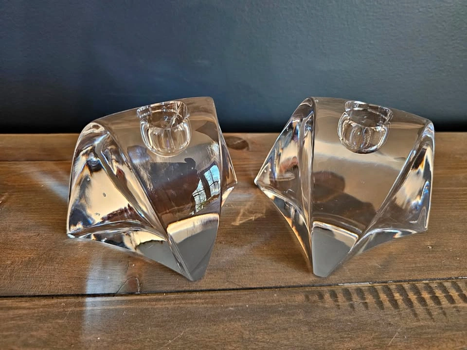 Set of 2 Waterfall Candle Holders - Nambe Reproduction