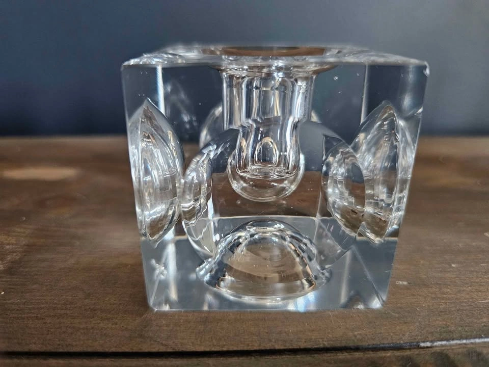 Daum-Inspired Crystal Cube Tapered Candle Holders – Set of 2 - photo 5