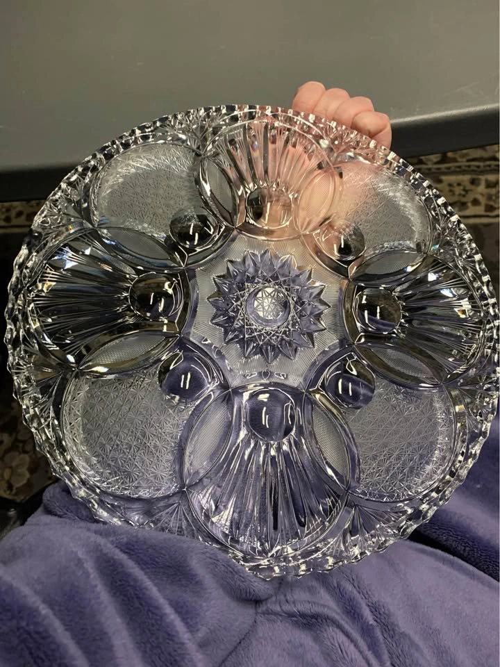 Bohemian lead Crystal cake/tart plate - photo 3