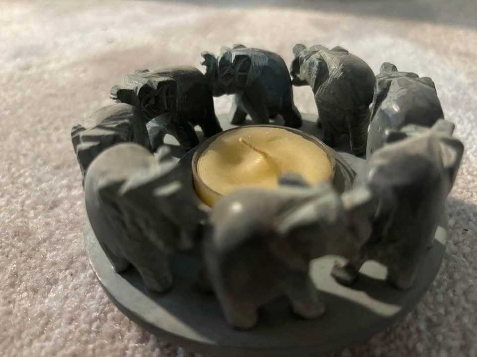 Soapstone Elephant Candleholder - photo 2