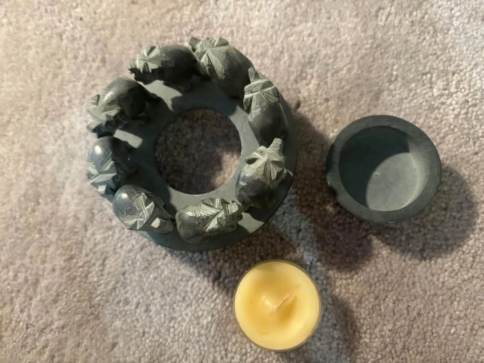 Soapstone Elephant Candleholder - photo 3