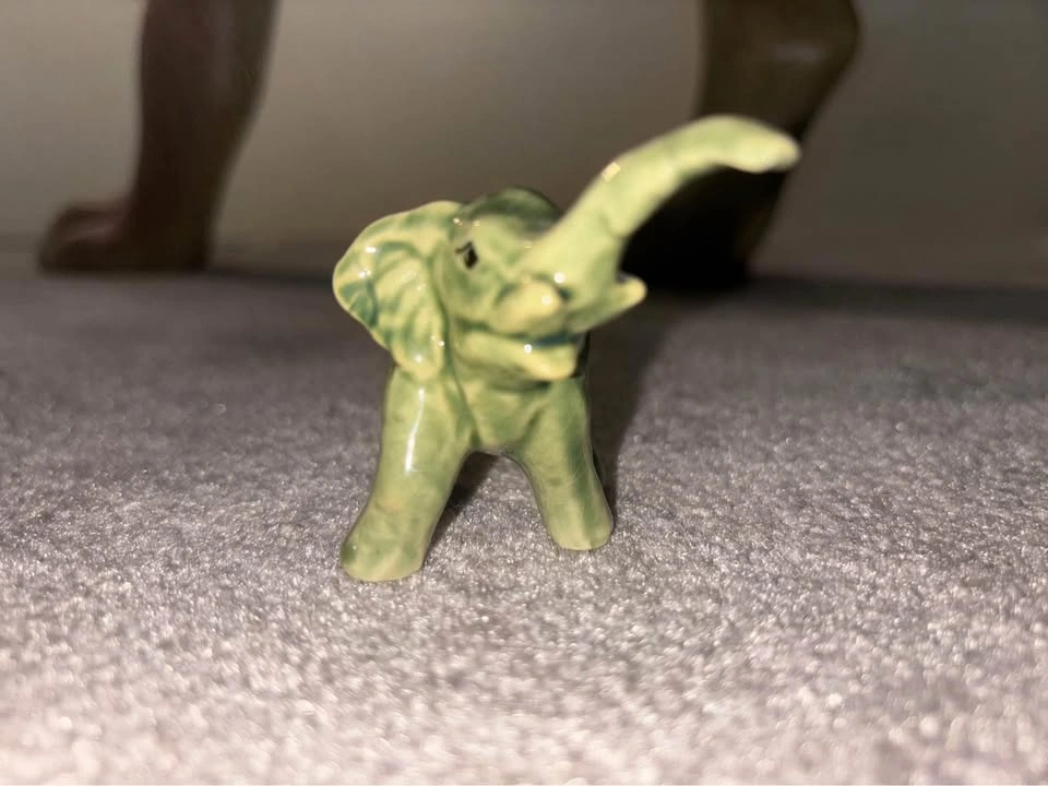 Green Ceramic Elephant Figurine - photo 2