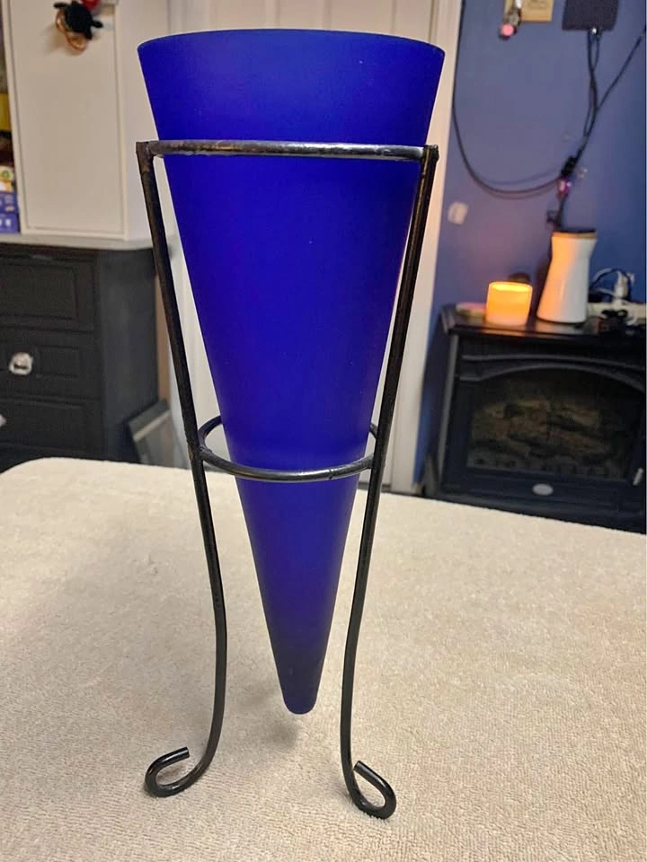 Blue glass vase