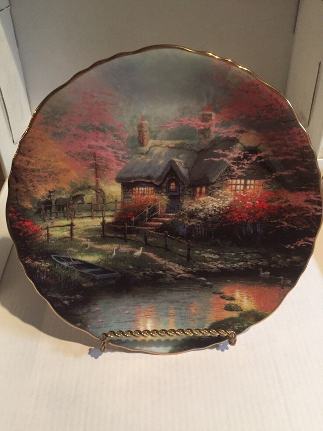 1996 Thomas Kinkade Stepping Stone Cottage Collector Plate