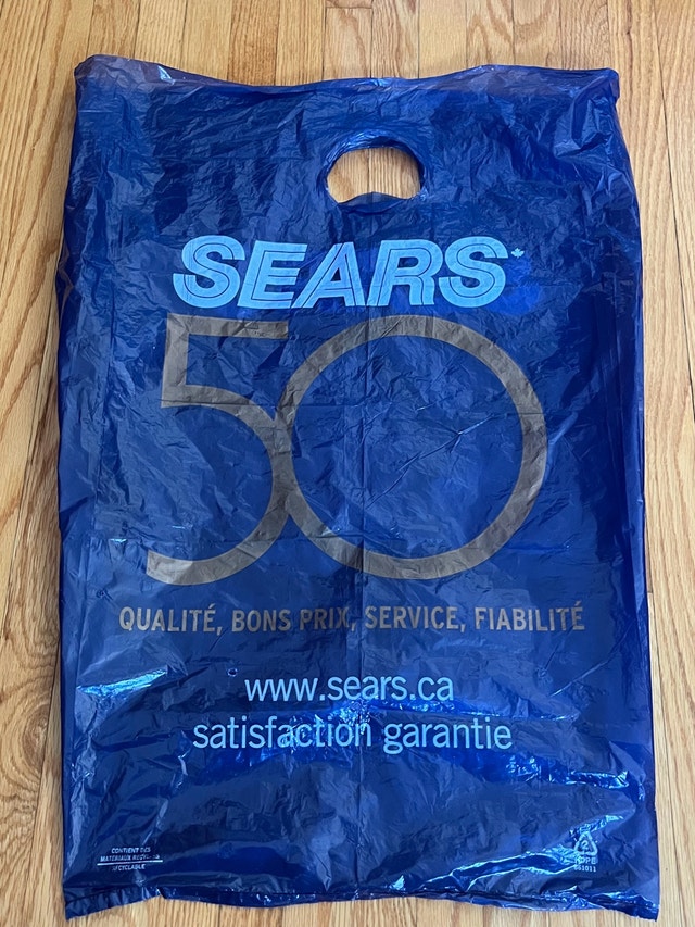 Sears (50th anniversary) and Eaton’s plastic bags