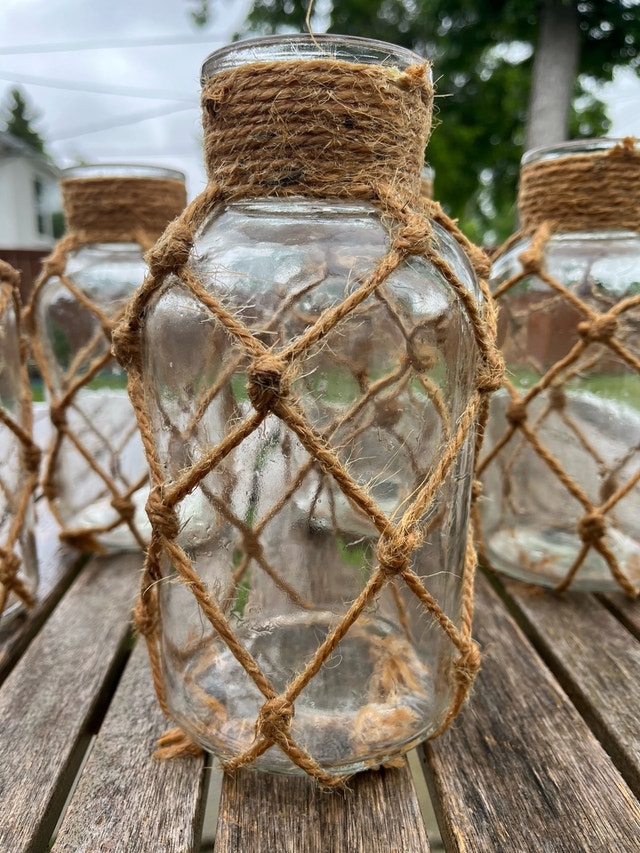 5 Decorative Mason Style Jars